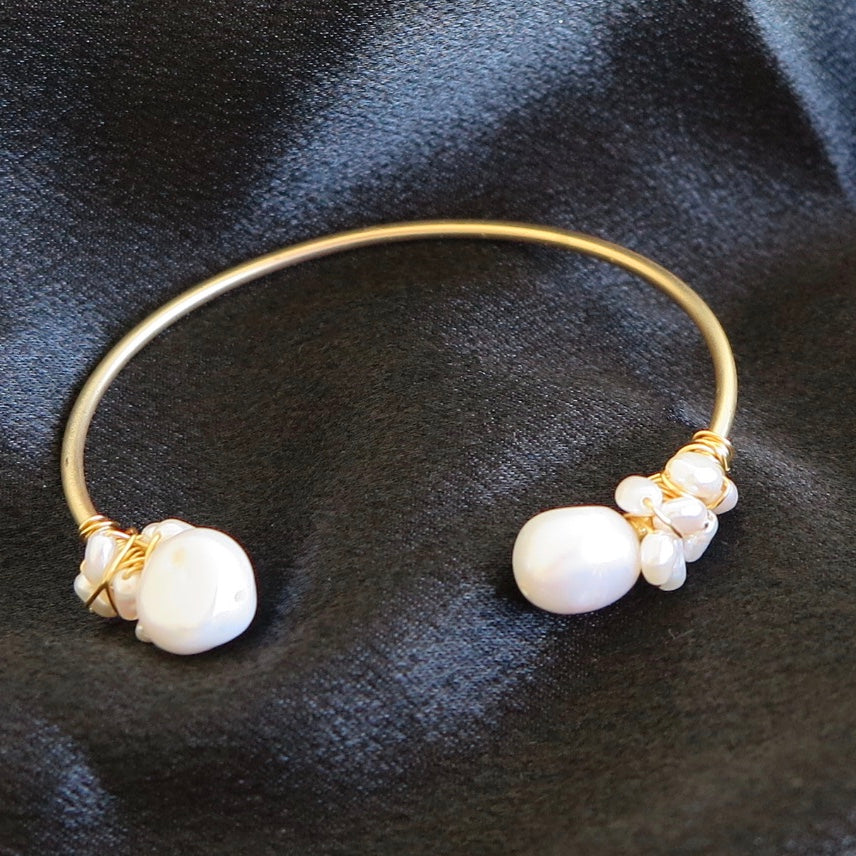 Double Freshwater Pearl Cuff - Nomad Designs Online